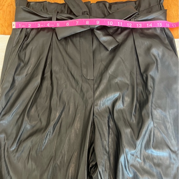 BCBGMAXAZRIA Faux Leather Cropped Paperbag Pant in Black - Picture 11 of 11